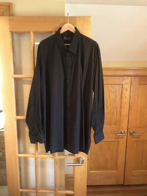 Fit Well Fashion Men's Cotton Solid Black Knit Button Dn.Collar Dress Shirt  3XLT | eBay