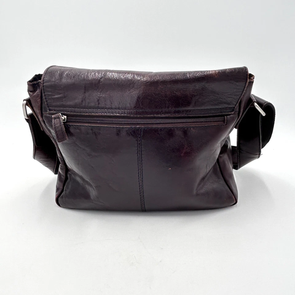 Bolso Mensajero Jack Georges Vintage Cuero Marrón Envejecido Foto 3 de 4