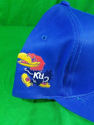 Vtg 90s Kansas Jayhawks Hat Blue Snapback Adjustable Nwt Head Start Cap - Picture 7 of 7