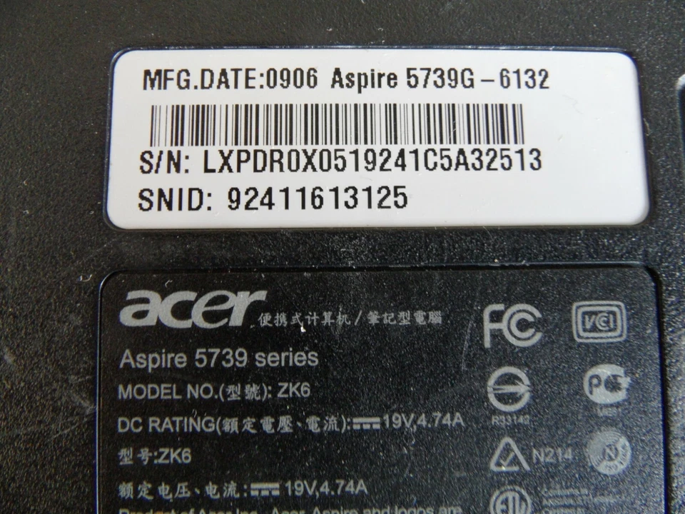 Tarjeta de video Acer Aspire 5739G-6132 en muy buen estado 10P06.002 NVIDIA GeForce 130M 1 GB Foto 2 de 4