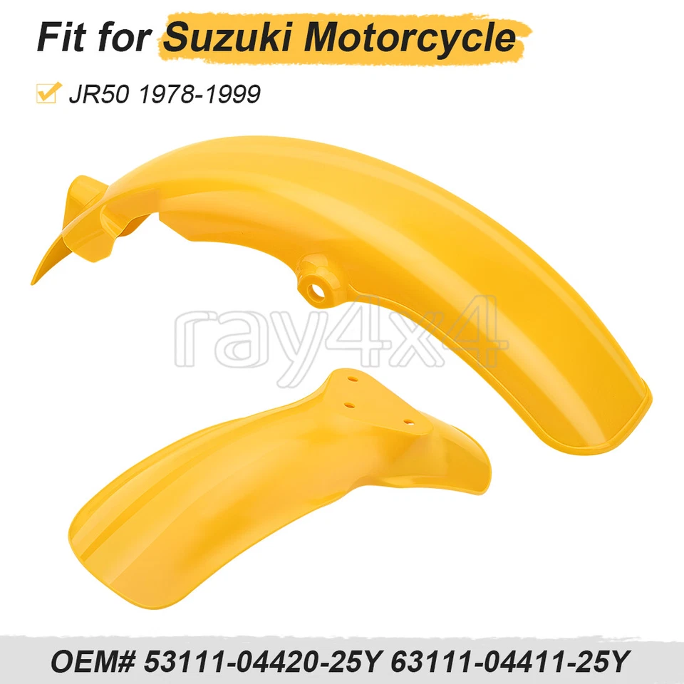 Front & Rear Fenders Set Yellow Guards For Suzuki JR50 1978 1979 1980-1999 JR 50 - Изображение 4 из 4