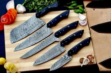HANDMADE DAMASCUS STEEL CHEF KNIFE SET KITCHEN KNIVES SET 440
