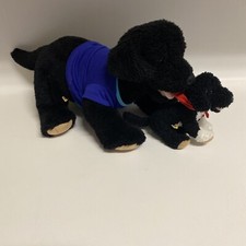 18 Black Lab Plush Dog With Puppy 9