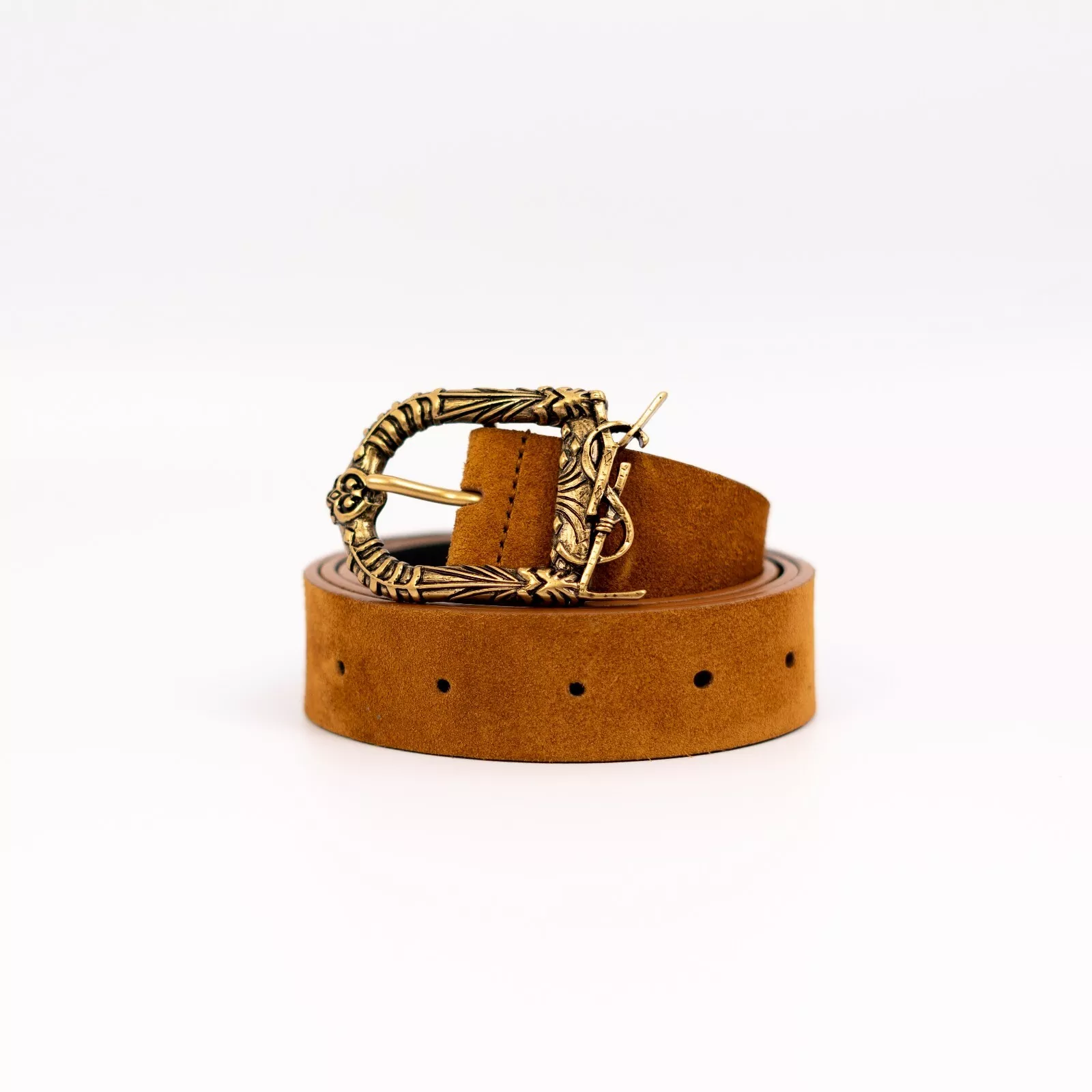 Saint Laurent Cinturón de piel natural