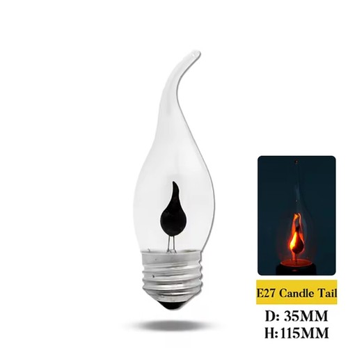 5x LED Bulb Candle Light Flame Effect Lamp E14 E27 3W 220V Home Decor Lighting - Picture 23 of 23