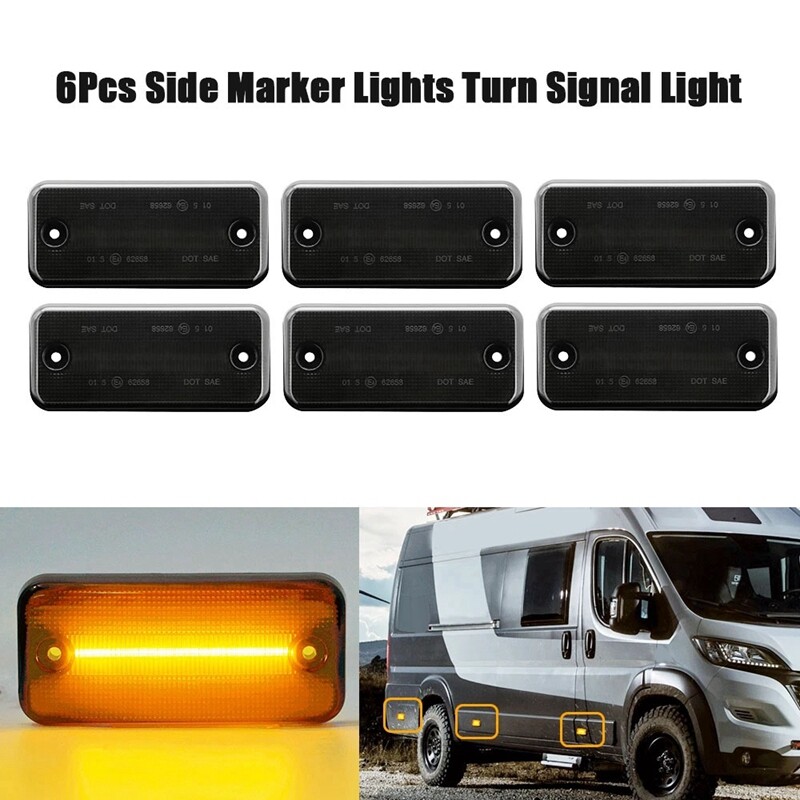 Black LED Turn Signal Side Marker Light For JEEP Cherokee II XJ 1986