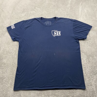 Shield Republic Shirt Men's XXL 2XL Blue I Study Triggernometry Gun Graphic  Work