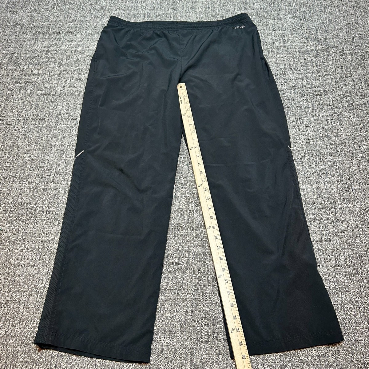 Reebok Mens Track Pants Medium Black Drawstring Athletic