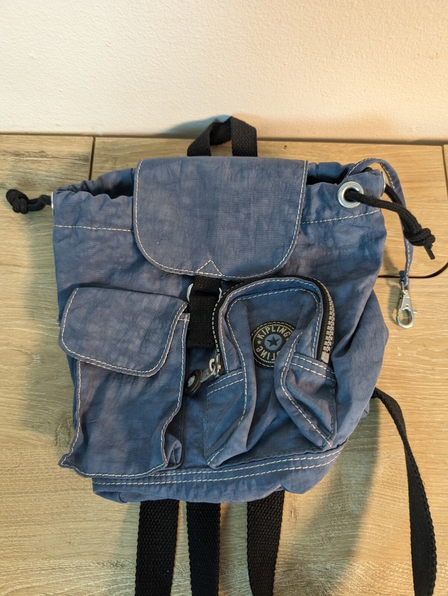 Kipling Lovebug Travel Small Mini Bag Backpack Blue Double Strap
