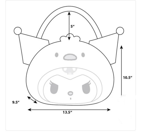 Hello Kitty & Friends Kuromi Plush Pail Basket Easter Purple Spring Sanrio NEW - Picture 3 of 9