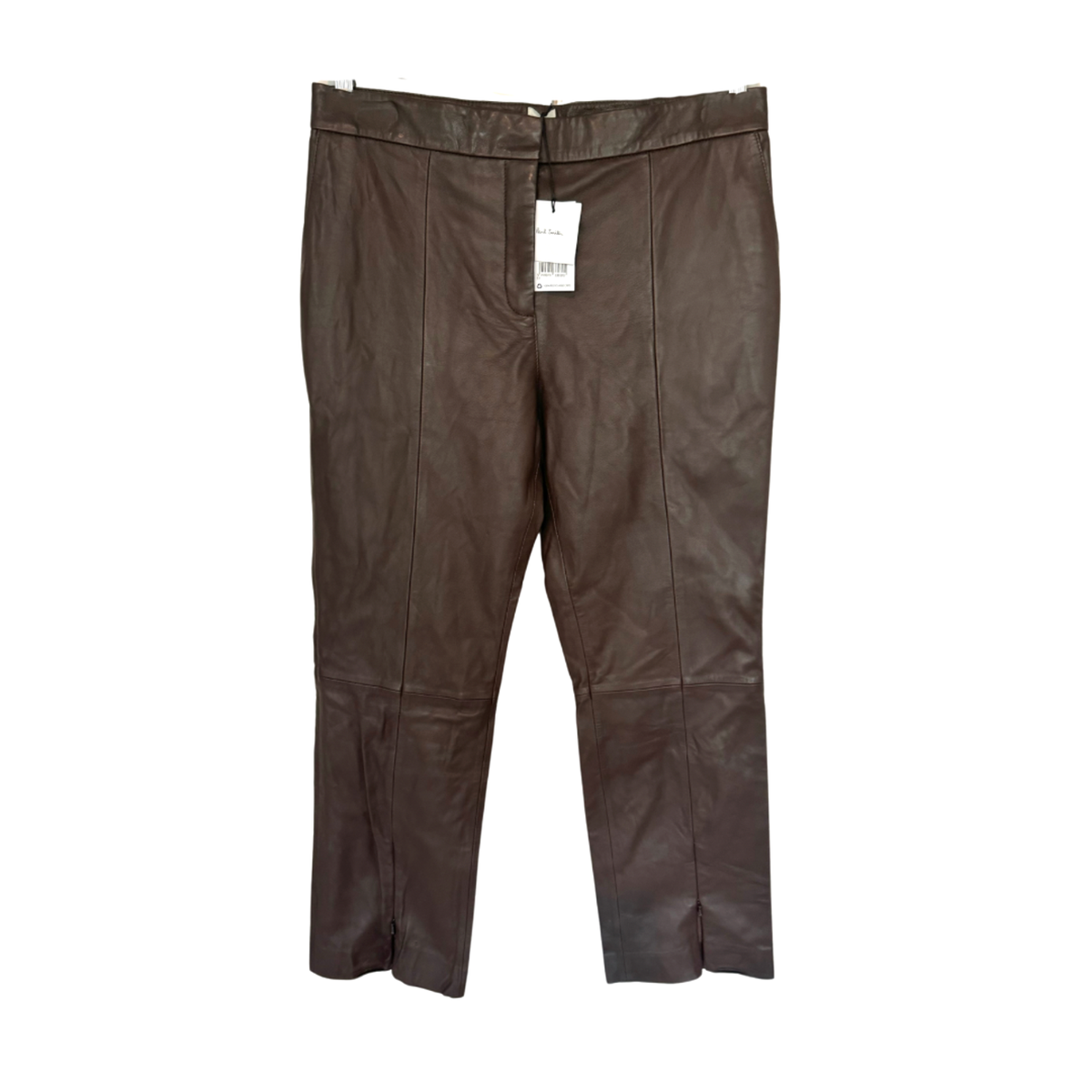 パンツ Paul Smith leather pants Women's Black Drawstring Wide Leg Pants