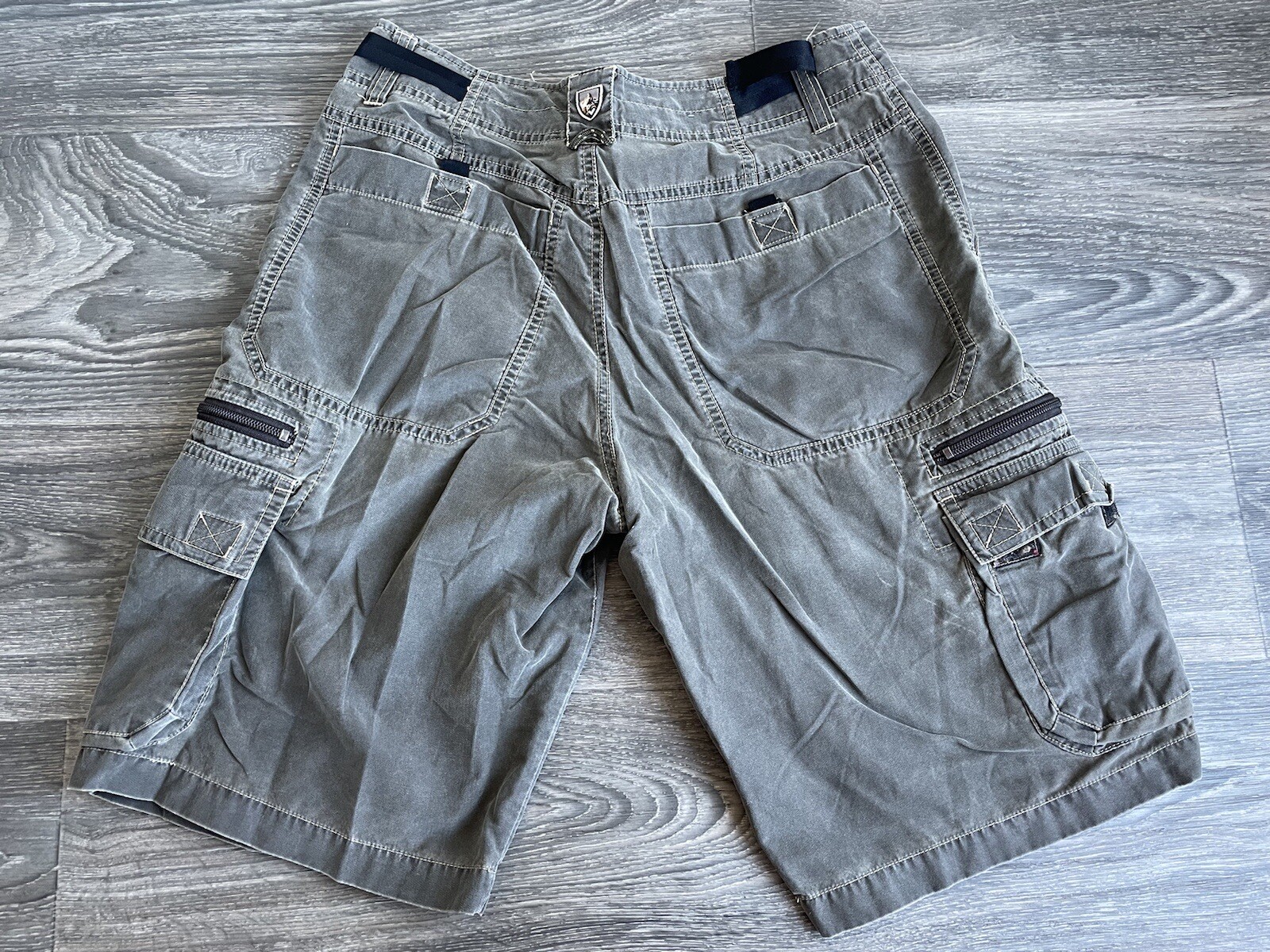 Kuhl Dry Shorts Vintage Olive Green Patina Belt Hikin… Gem