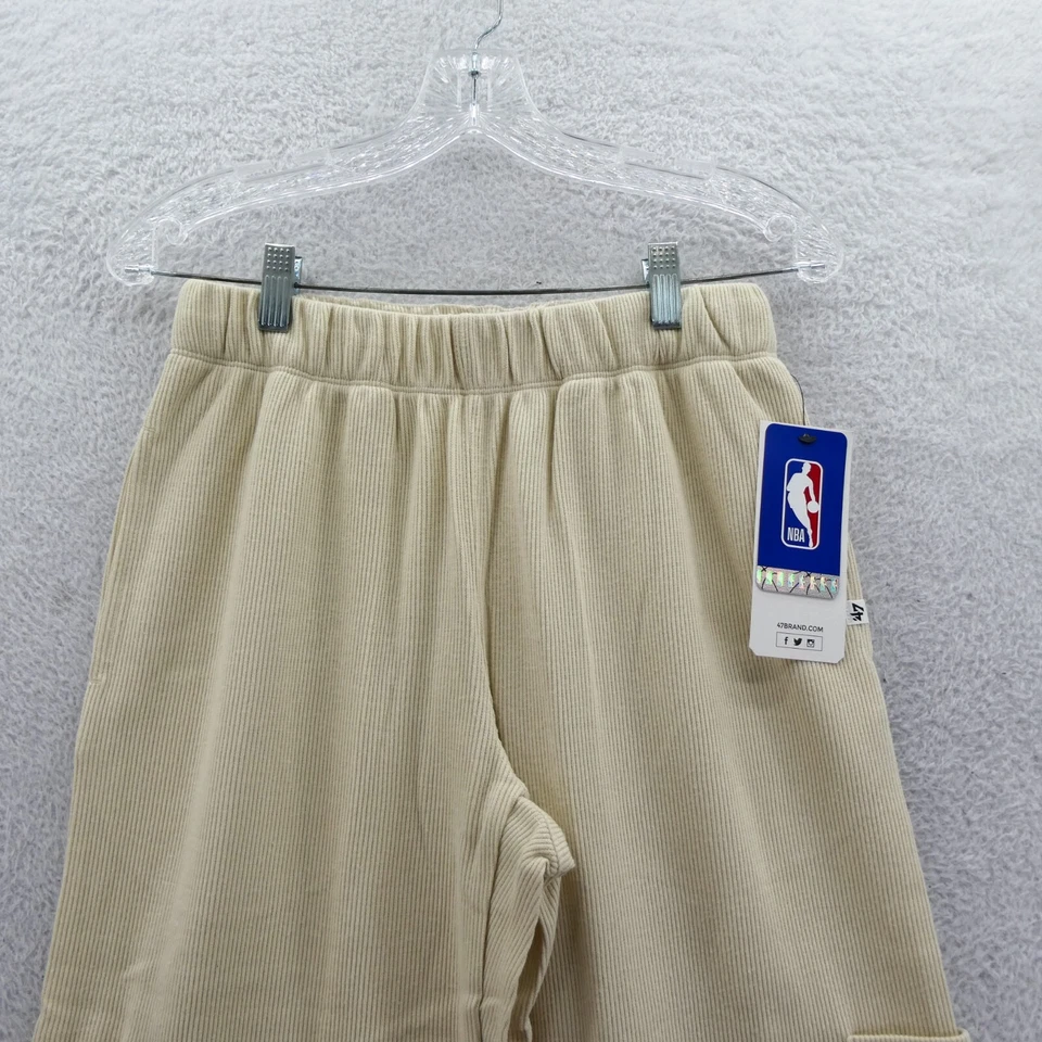 Chicago Bulls 运动裤女式小号米色罗纹针织阔腿 47 品牌 NBA — 第 4/4 张图片