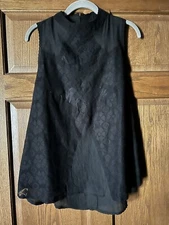 NEW Woman’s Boutique Blu heaven Black Sleeveless Blouse Top Sz. L
