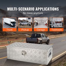 39x 13x 10 Heavy Duty Aluminum Stripes Plated Tool Box Pick Up Truck Bed Rv