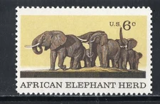 1388  * AFRICAN ELEPHANT HERD *  U.S. Postage Stamp  MNH