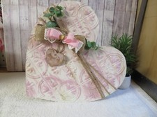 HEART and charm Valentines Farmhouse hang Decor Rustic Wood, Decoupage Decor