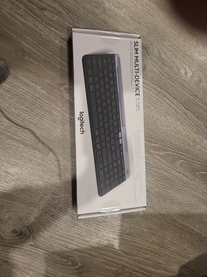 Logitech K585 Multi-Device Slim Wireless Keyboard, Built-in Cradle - Graphite