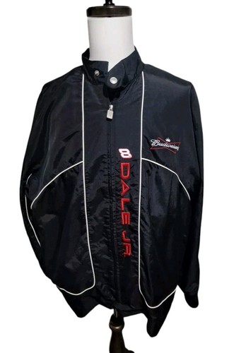 Dale Jr #8 Budweiser schwarz Nylon Reißverschluss Windbreaker Nascar Chase Authentics 2XL
