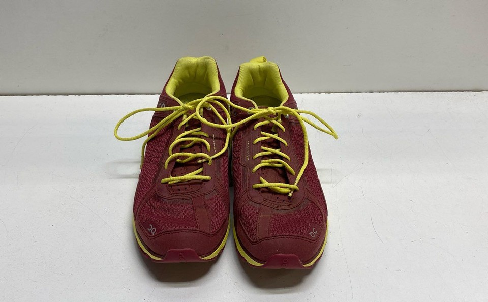 ON Cloudrunner Burgundy Lime Green Athletic Shoes Women's Size 9.5 eBay