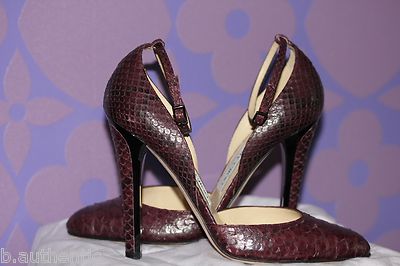JIMMY CHOO Python Snakeskin Mary Jane Bordeaux Nice Holiday Heels *Limited*  $1k+
