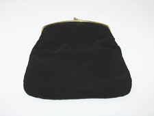 VTG JR Clutch Purse Evening Bag w/ Coin Purse Black Grosgrain Fabric