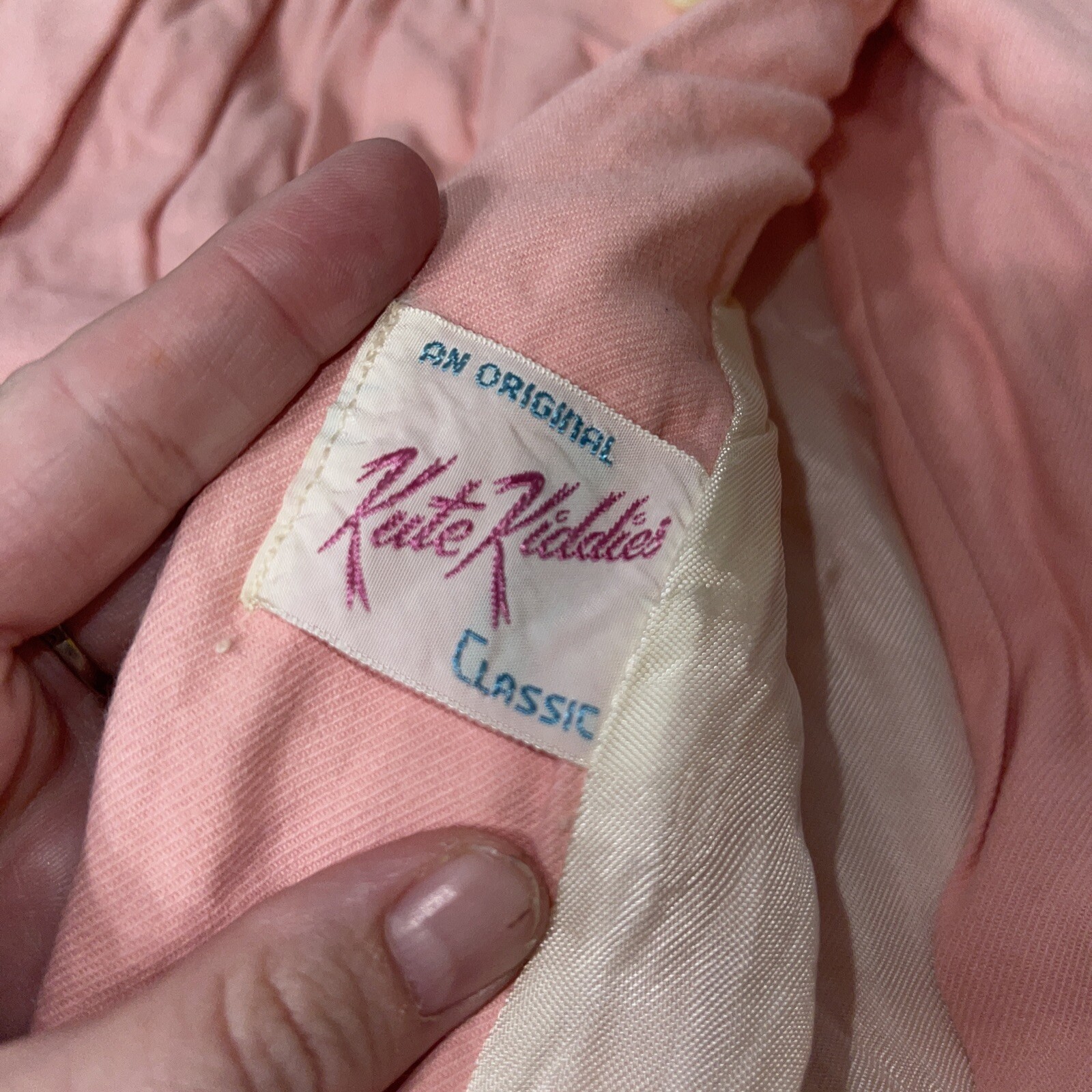 Vtg Kute Kiddies Toddler Girls Coat Pink Button S… - image 3