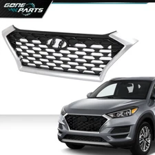 Fit For 2019-2021 Hyundai Tucson Front Upper Bumper Grille Assembly Silver Trim