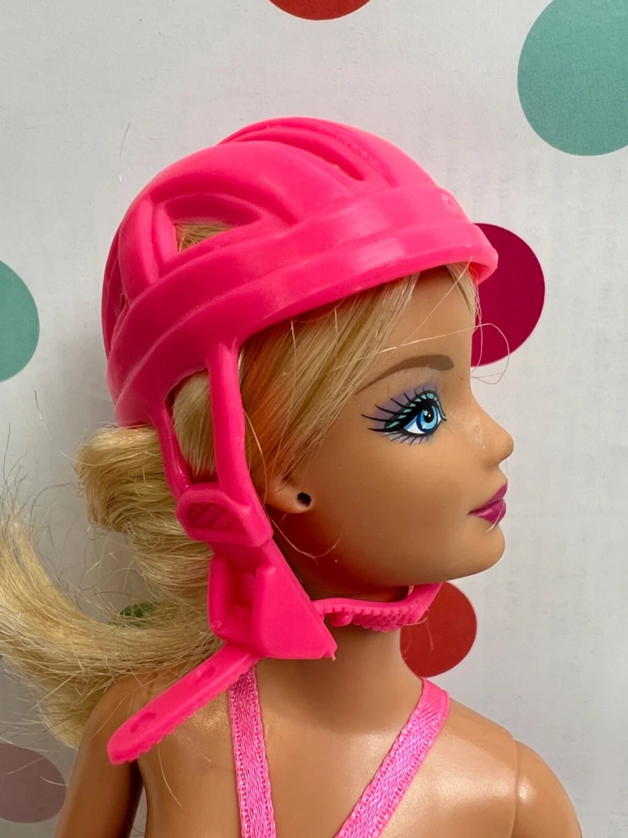 Vintage 90s Mattel Barbie Hot Pink Bicycle Helmet Accessory Front