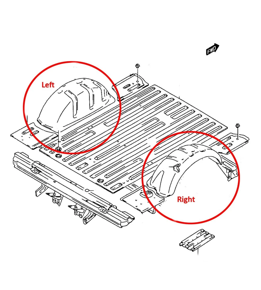 Rear Wheel Housing Panel RH Side For Suzuki Samurai 1985 -1995 SJ410 1980-1984 - Image 3 of 4