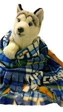 DOG SIZE FLEECE BLANKETS, Pet Blanket Travel Throw, SAN DIEGO CHARGERS-PLAID