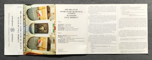 ORGAN OF NOTRE DAME DE FRANCE played by PAUL DERRETT cassette WSC 239 - Picture 3 of 3