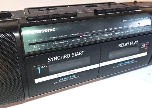 Vintage Panasonic RX-FT500 STEREO RADIO DUAL CASSETTE RECORDER w/ Power Cord - Picture 15 of 16