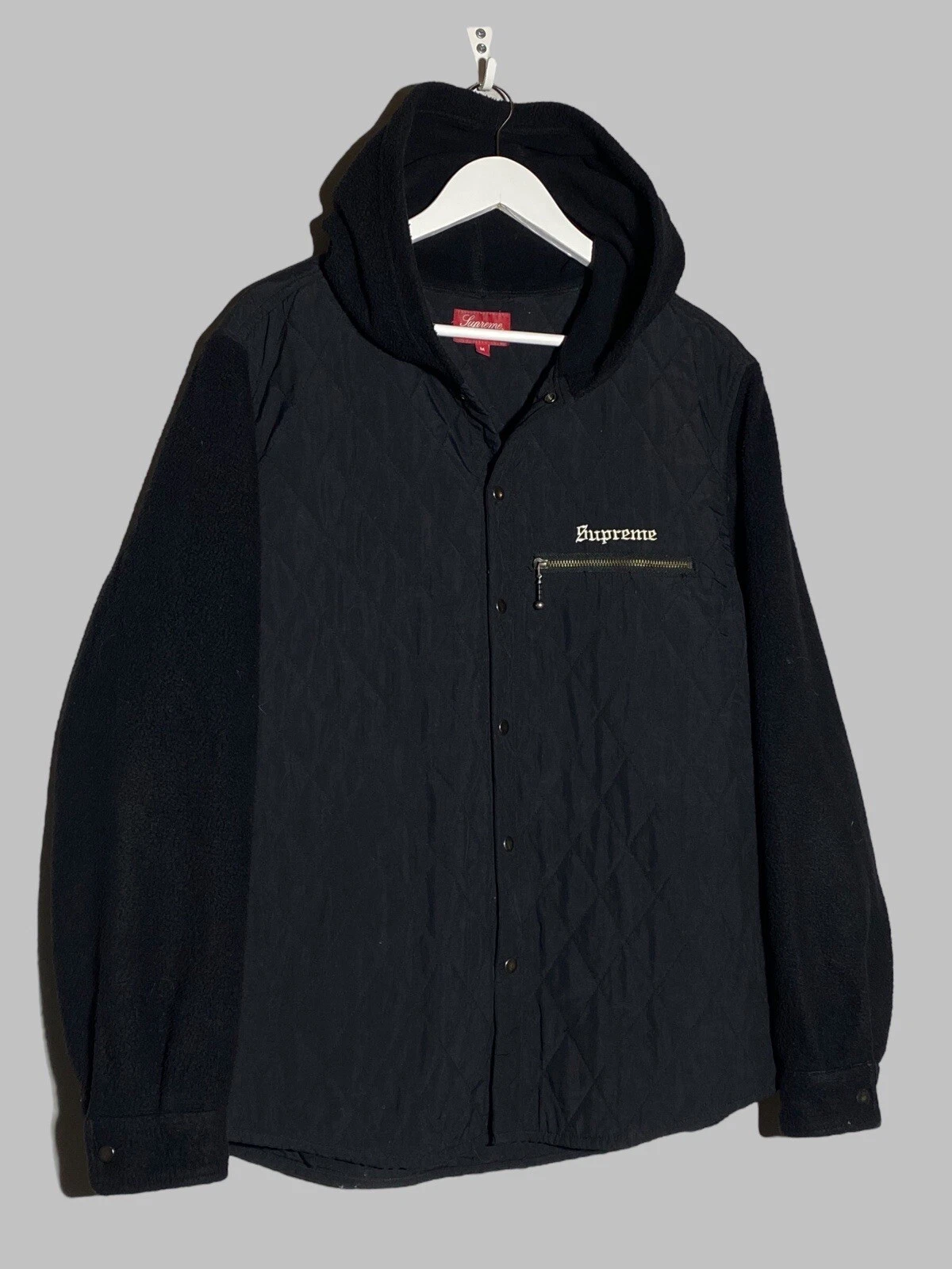 Veste chemise polaire nylon à capuche Supreme couleur noir homme taille M