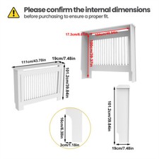 Image of 100cm High Radiator Cover Modern MDF Wood Grill Shelf Cabinet House Heater Cover