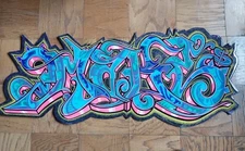 Bronx Wildstyle Graffiti - MAKE$ Hand Cut Wood Painting  43' X 18' - Epoxy Coat