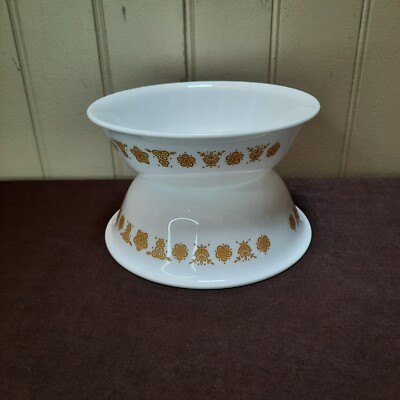 2 Vintage Corning Corelle Gold Butterfly Flower Cereal Soup Dessert Bowls 6.25''