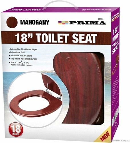Mahagoni MDF WC-Sitz starkes Holz ovale Form Badezimmer WC pflegeleicht 18 Zoll - Bild 1 von 6