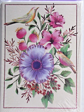 Hallmark Expressions Blank Floral Notecard Set of 6 NEW