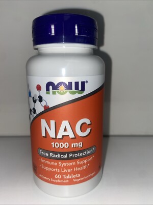 NOW Supplements, NAC (N-Acetyl-Cysteine) 1,000 mg, Free Radical Protection*, 60