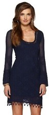 Lilly Pulitzer Size XS Athena Crochet True Navy Cotton Knit Sweater Dress #P2-7