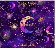 20oz Sublimation Tumbler Wrap Purple Moons Ready To Press Heat Transfer