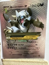 Mega Ancient Tyranitar Ex Silver Foil Fan Art Display Card NM/M