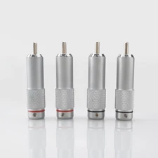 4Pcs Rhodium Plated RCA Male Plug Jack Solder RCA Audio Connector Analogue Cable