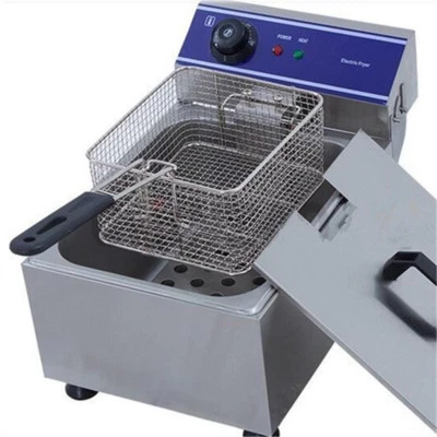 10L Electrical Deep Fryer Commercial Basket Stainless Steel Tank Fat Chip 6L Oil