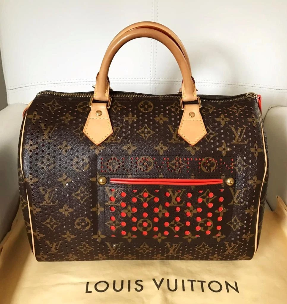 100% AUTHENTIC LTD. EDITION LOUIS VUITTON MONOGRAM PERFORATED SPEEDY 30  ORANGE