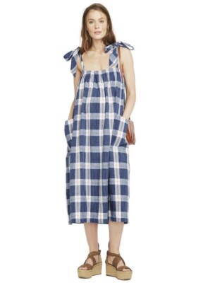 Hatch Maternity Women s THE ALEXIA DRESS Blueberry Cotton Size 2 (M/8-10) NEW