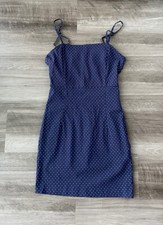 Forever 21 Navy Blue Polka Dot Mini Dress S NWT Double Strap Zip