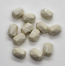 6pc Swarovski Crystal Ivory 9x6mm Barrel 5204 Beads; Vintage