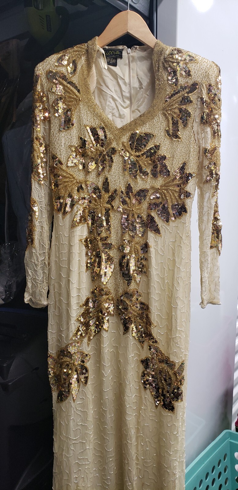 Ulta Design Vintage Gold Sequin Dress eBay